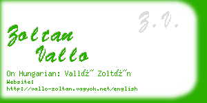 zoltan vallo business card